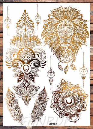 Realistic Elephant Moon Temporary Tattoos For Women Adult Fake