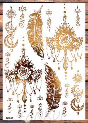 Realistic Elephant Moon Temporary Tattoos For Women Adult Fake