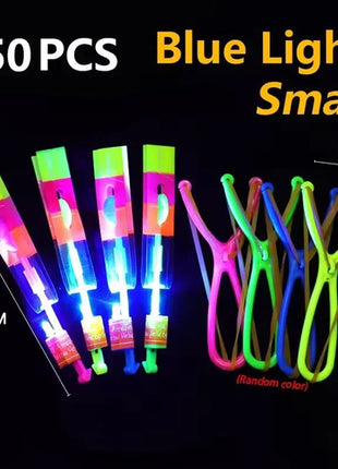 10/20/50/100pcs Amazing Light Toy Arrow Rocket Helicopter Flying Toy