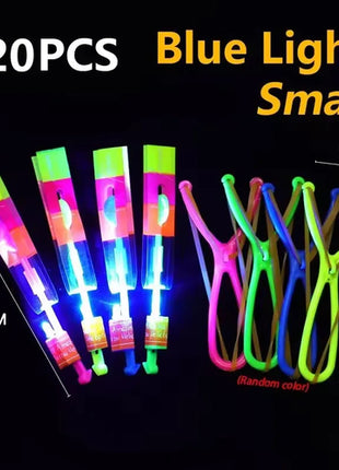 10/20/50/100pcs Amazing Light Toy Arrow Rocket Helicopter Flying Toy