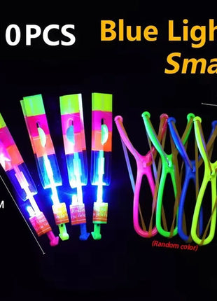 10/20/50/100pcs Amazing Light Toy Arrow Rocket Helicopter Flying Toy