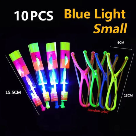 10/20/50/100pcs Amazing Light Toy Arrow Rocket Helicopter Flying Toy