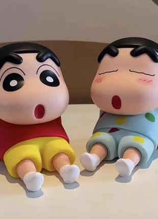 Crayon Shin-Chan Figures Phone Holder Kawaii Anime Desktop Ornaments