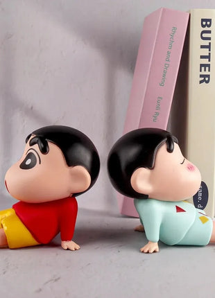 Crayon Shin-Chan Figures Phone Holder Kawaii Anime Desktop Ornaments