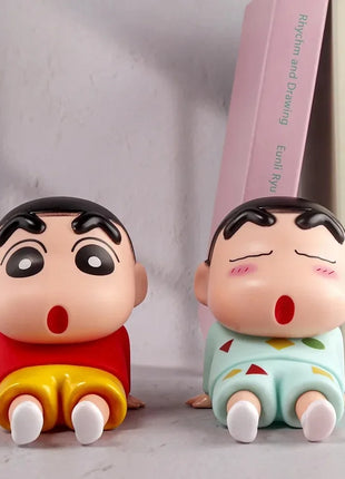 Crayon Shin-Chan Figures Phone Holder Kawaii Anime Desktop Ornaments