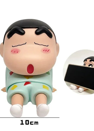 Crayon Shin-Chan Figures Phone Holder Kawaii Anime Desktop Ornaments