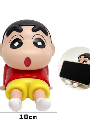 Crayon Shin-Chan Figures Phone Holder Kawaii Anime Desktop Ornaments