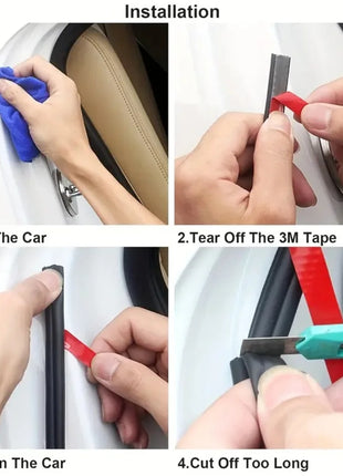Car Door Seal Strips Sticker Weatherstrip Rubber B Shape Door Seals