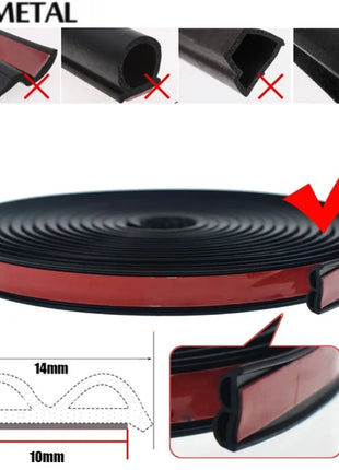 Car Door Seal Strips Sticker Weatherstrip Rubber B Shape Door Seals