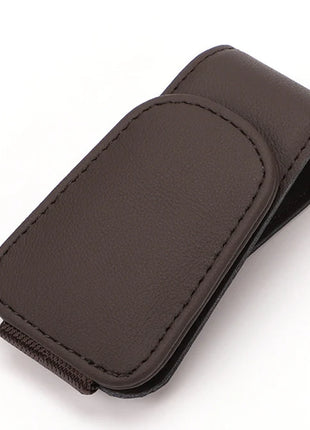 Universal Car Auto Sun Visor Eyeglass Hanger Clip Leather Glasses