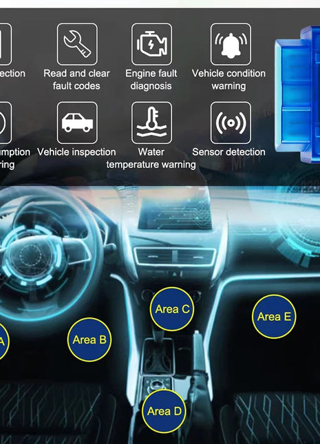 Mini ELM327 V2.1 OBD2 Scanner Code Reader Bluetooth Car Diagnostic