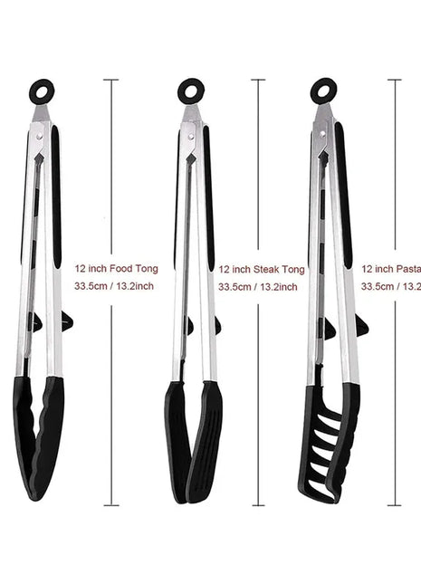 Kitchen Tongs Silicone Food Tongs Non Stick Cooking Serving Tongs For