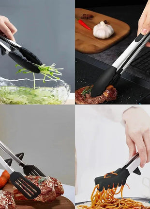 Kitchen Tongs Silicone Food Tongs Non Stick Cooking Serving Tongs For