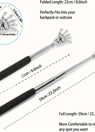 Portable Extendable Back Scratcher Stainless Steel Telescoping Back