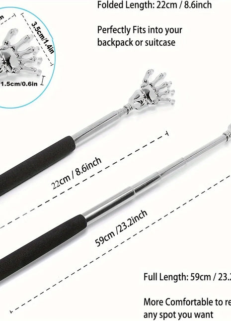 Portable Extendable Back Scratcher Stainless Steel Telescoping Back