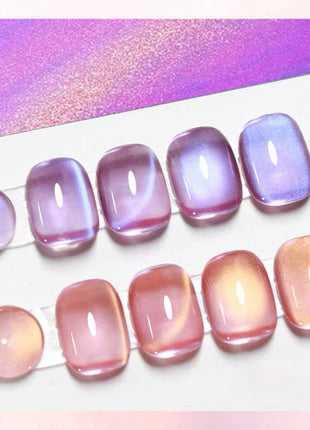 1/5PCS SS25 Cat Eye Gel Polish w/Glass Beads & Crystal, 5 Colors Salon