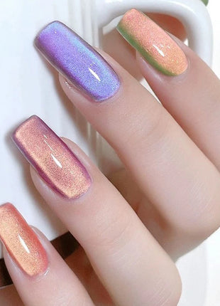 1/5PCS SS25 Cat Eye Gel Polish w/Glass Beads & Crystal, 5 Colors Salon
