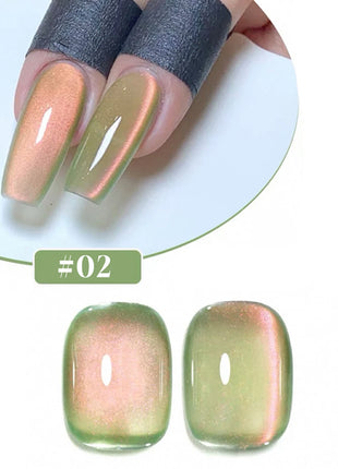 1/5PCS SS25 Cat Eye Gel Polish w/Glass Beads & Crystal, 5 Colors Salon
