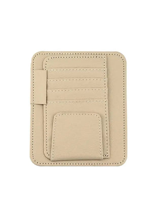 Car Sun Visor Organizer Multi-Pocket Leather Sunglasses Holder Storage