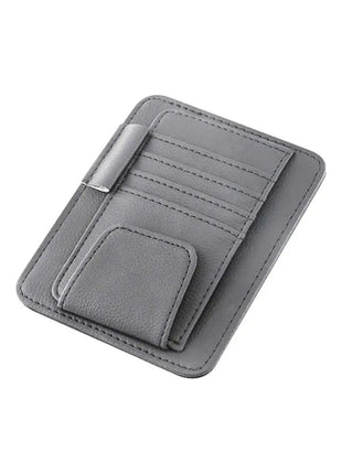 Car Sun Visor Organizer Multi-Pocket Leather Sunglasses Holder Storage