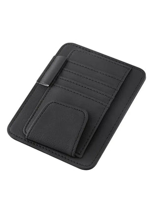 Car Sun Visor Organizer Multi-Pocket Leather Sunglasses Holder Storage