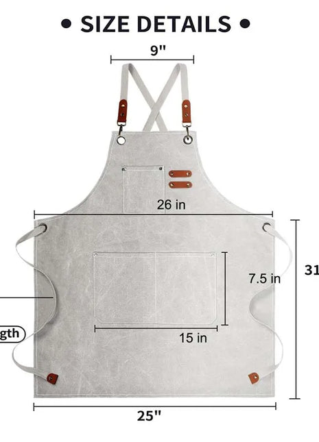 Kitchen Household Cooking Canvas Apron Oil-proof Waterproof Can Wipe
