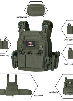 Ranger Green Plate Carrier Tactico Vest With Quick Release Security