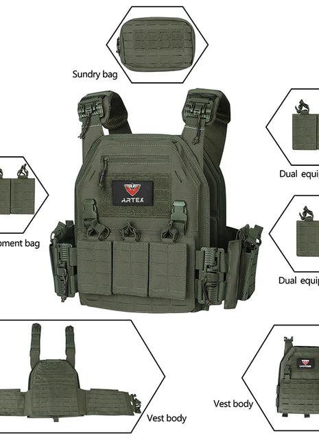 Ranger Green Plate Carrier Tactico Vest With Quick Release Security