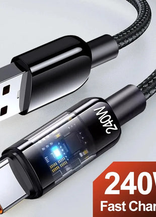 10A 240W Fast Charging Cable USB to Type C Super QC3.0 Fast Charger