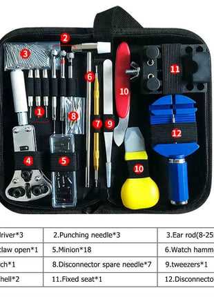 147Pcs/Set Watch Repair Tools kit Set with opener remover tweezers