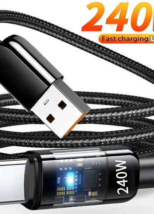 240W USB to Type C Super Fast Charging 10A Cable QC3.0 Fast Charger