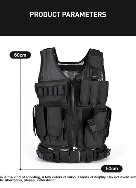 Adjustable Molle Tactical Vest Combat Body Armor Vests Security Guard