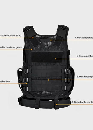 Adjustable Molle Tactical Vest Combat Body Armor Vests Security Guard