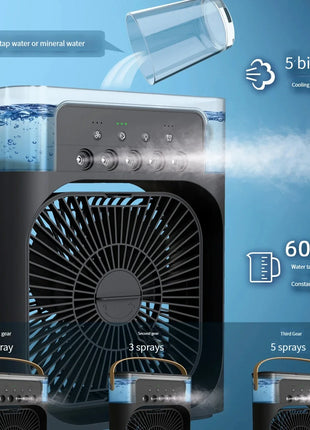 Air Humidifier Cooling USB Fan Water Mist small refrigeration air