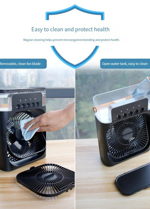 Air Humidifier Cooling USB Fan Water Mist small refrigeration air