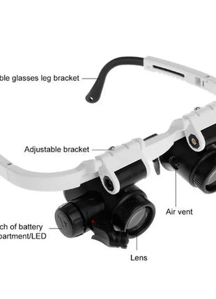 Hot Sell 2XLED Watch Jeweler Repair Magnifier Head-Mounted Headband