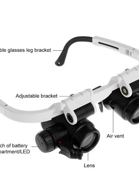 Hot Sell 2XLED Watch Jeweler Repair Magnifier Head-Mounted Headband