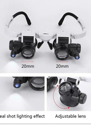 Hot Sell 2XLED Watch Jeweler Repair Magnifier Head-Mounted Headband