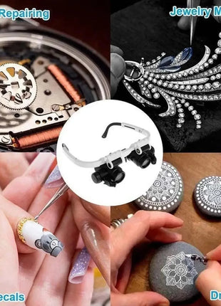 Hot Sell 2XLED Watch Jeweler Repair Magnifier Head-Mounted Headband