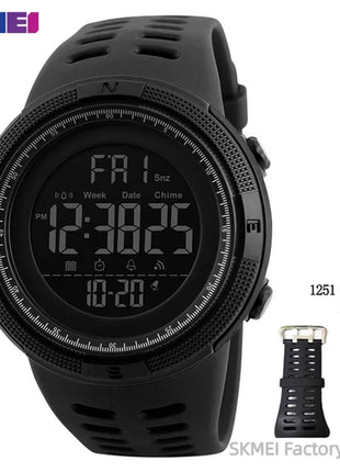 SKMEI 1251 Sports Digital Watch for Men Waterproof Military Electronic