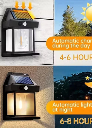 Outdoor Solar Tungsten Wall Light with Motion Sensor IP65 Waterproof