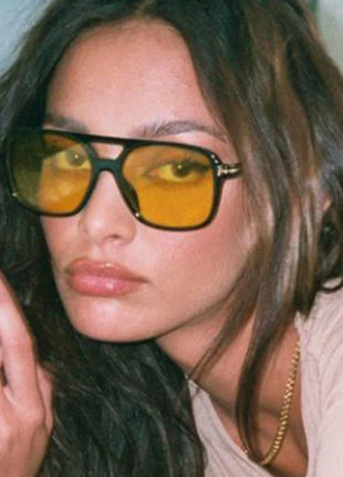 New Fashion Pilot Sunglasses Women Double Bridge Oversized Sun Glasses