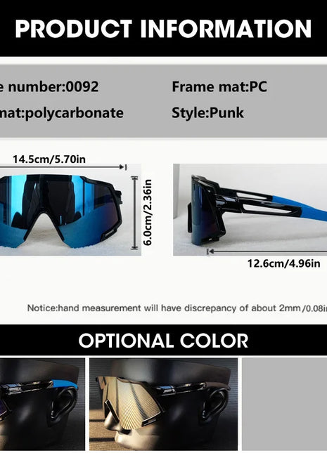 OCYCO New Rideing Oversized Steampunk Goggle Sunglasses Men Punk Sun
