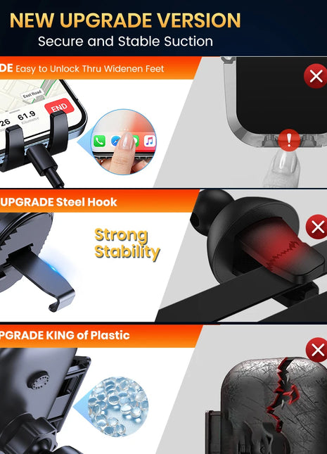 Car Phone Holder Mount,TOPK Upgrade Auto Locking Universal Phone Stand