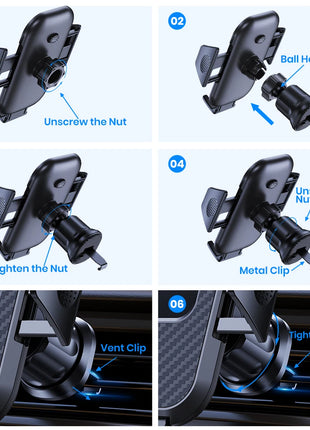 Car Phone Holder Mount,TOPK Upgrade Auto Locking Universal Phone Stand