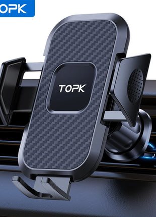Car Phone Holder Mount,TOPK Upgrade Auto Locking Universal Phone Stand