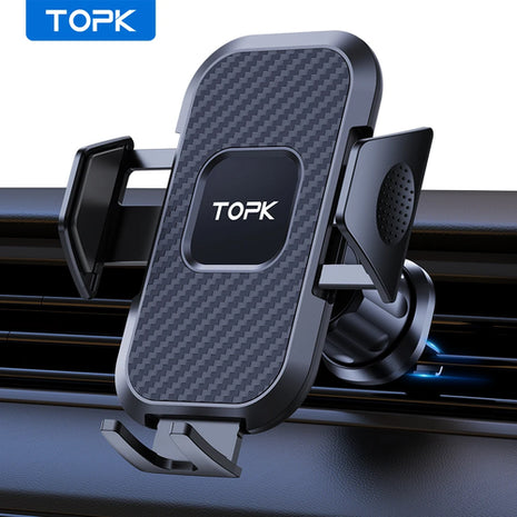 Car Phone Holder Mount,TOPK Upgrade Auto Locking Universal Phone Stand