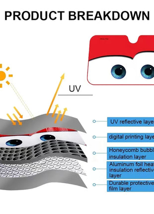 Car Solar Protection 4 Colors Eyes Heated Windshield Sunshade Car