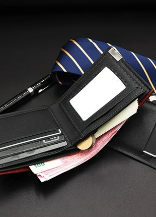 Custom Engraved Initials & Name PU Leather Wallet Men Gift for