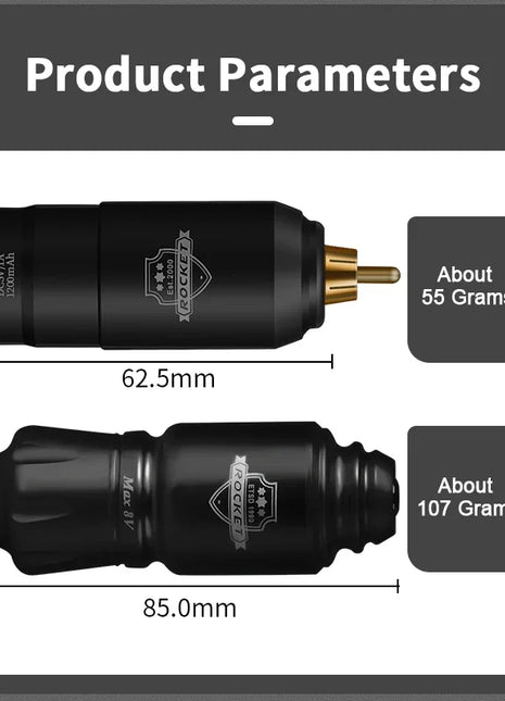 DMTATTOO Mini Rocket Tattoo Machine Set Japan Motor Wireless Tattoo